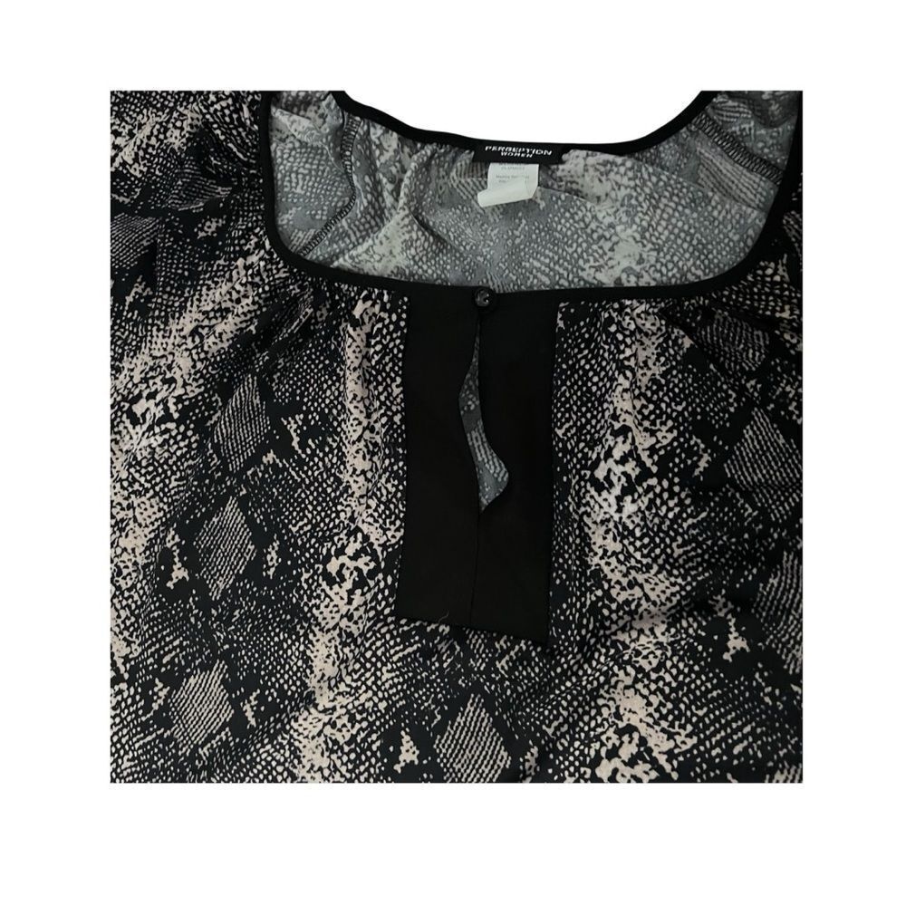 Perseption Black And Tan Python Patterned Blouse … - image 5